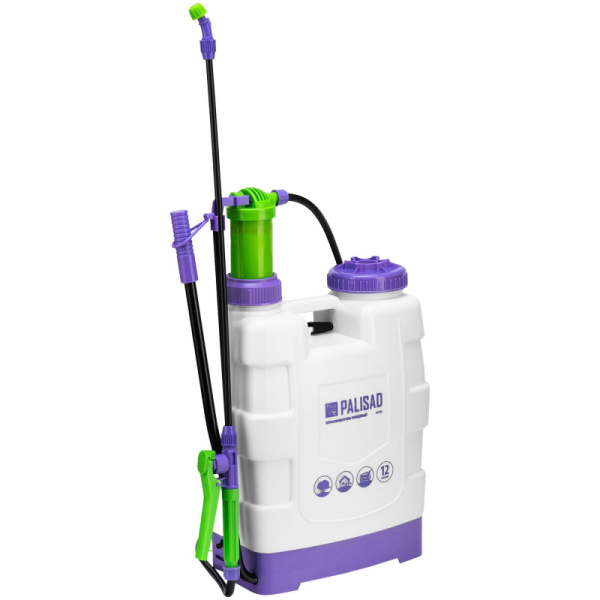 Опрыскиватель ранцевый с насосом,шлангом,разбрызгивателем, 12 литров(64784)