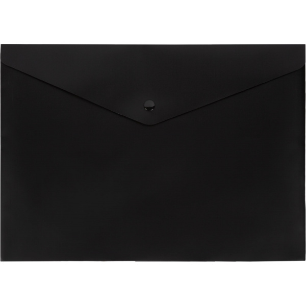 Папка-конверт на кнопке Attache А4, пл 180 мкм, 10шт/уп, черная непрозр
