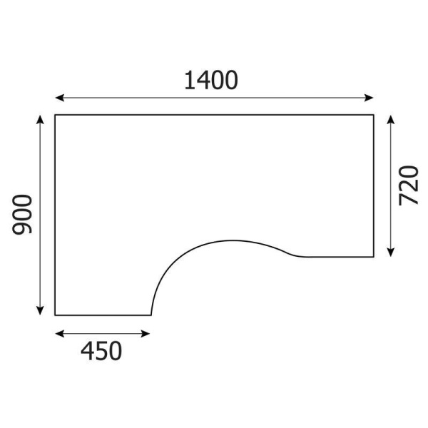 Стол RIVA левый А.СА-2 Л клен чист. Ш1400