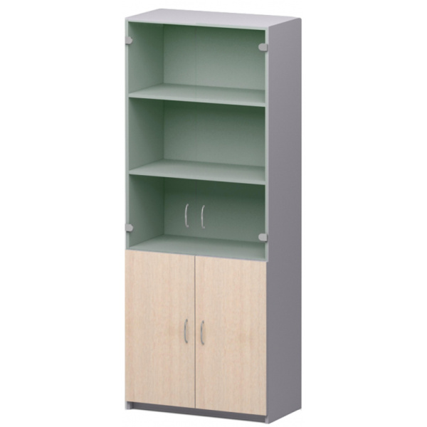 Шкаф SP Бюджет   со стекл. 2553 (651,879,655,670) д.ш.св./сер