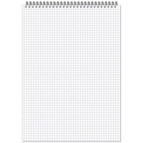 Блокнот 40л,А4,мет.гребень,однотонная обл.,ВДлак,в ассортименте