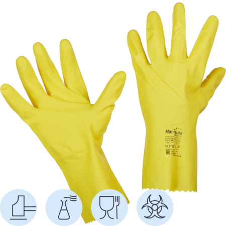 Перчатки защитные латекс Manipula БЛЕСК (L-F-01/CG-941) р.9-9,5 (L),ПС